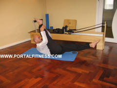 Tijeras Frontales. Posición 5.  Curso de Pilates Mat