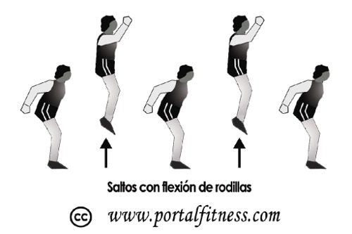 saltos con flexión de rodillas