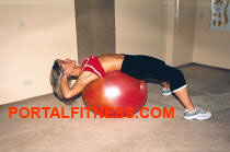 Abdominales sobre la Fit Ball Training: posicin inicial