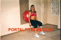 Sentadilla con Fit Ball Training: posicin final