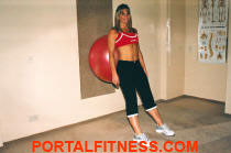 Sentadilla con Fit Ball Training: posicin inicial